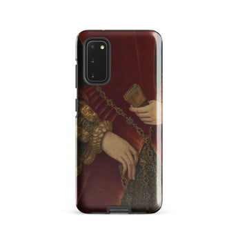 Duchess of Norfolk - Hans Eworth Samsung Case, Galaxy S20 / Gloss, Smartphone Case Classical Painting Deep Red Background