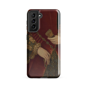 Duchess of Norfolk - Hans Eworth Samsung Case, Galaxy S21 Fe / Gloss, Phone Case Renaissance-style Portrait Person Red Gold Attire