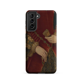 Duchess of Norfolk - Hans Eworth Samsung Case, Galaxy S21 / Matte, Smartphone Case Classical Painting Person Red Gold Ornate