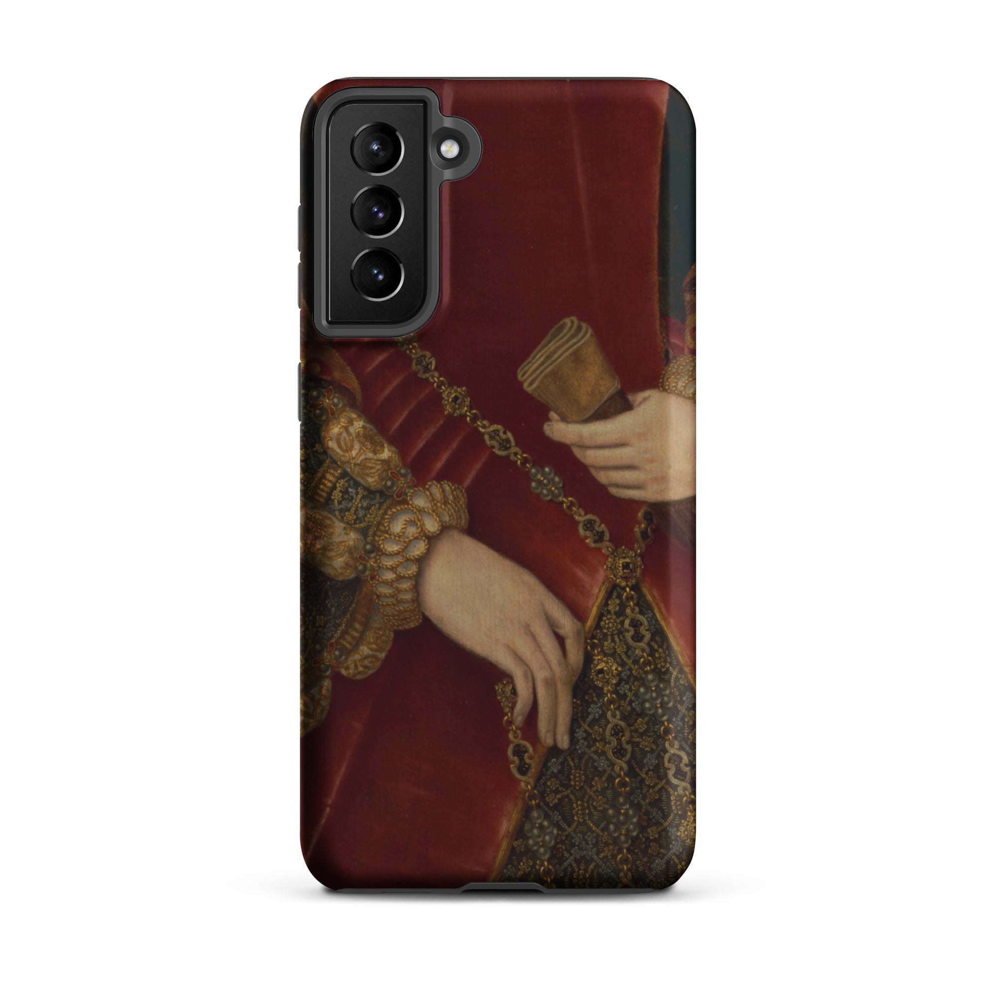 Duchess of Norfolk - Hans Eworth Samsung Case, Galaxy S21 Plus / Matte, Smartphone Case Classical Painting Person Red Attire Elaborate