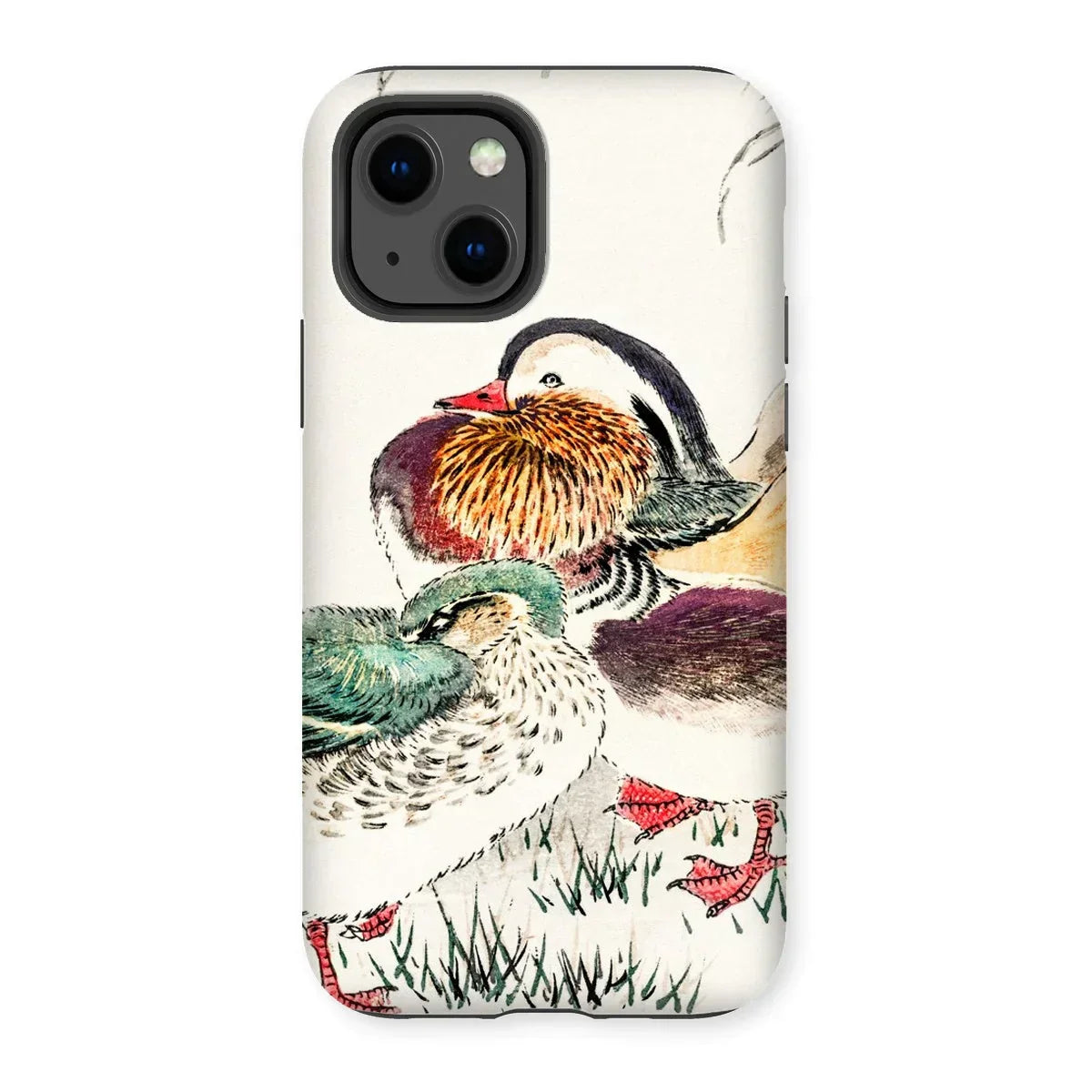 Duck & Barley - Numata Kashu Meiji Iphone Case, 13 / Matte, Phone Case Colorful Illustration Two Ducks Traditional Asian