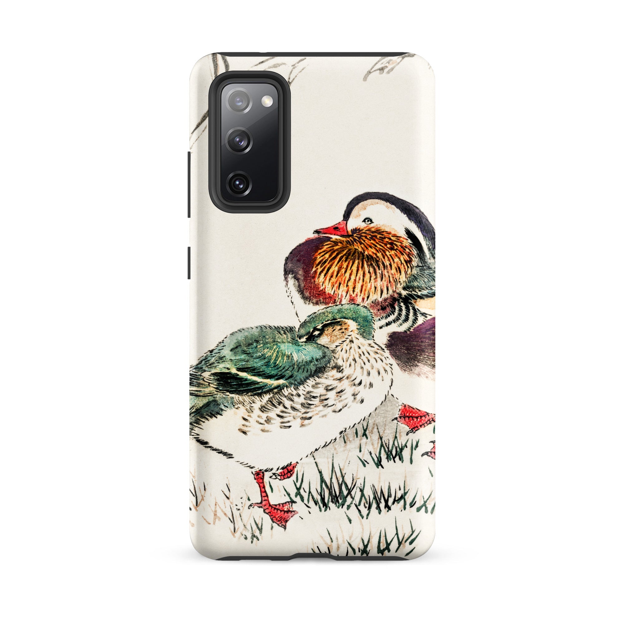 Duck & Barley Numata Kashu Meiji Samsung Case, Galaxy S20 Fe / Matte, White Smartphone Case Illustration Two Mandarin Ducks
