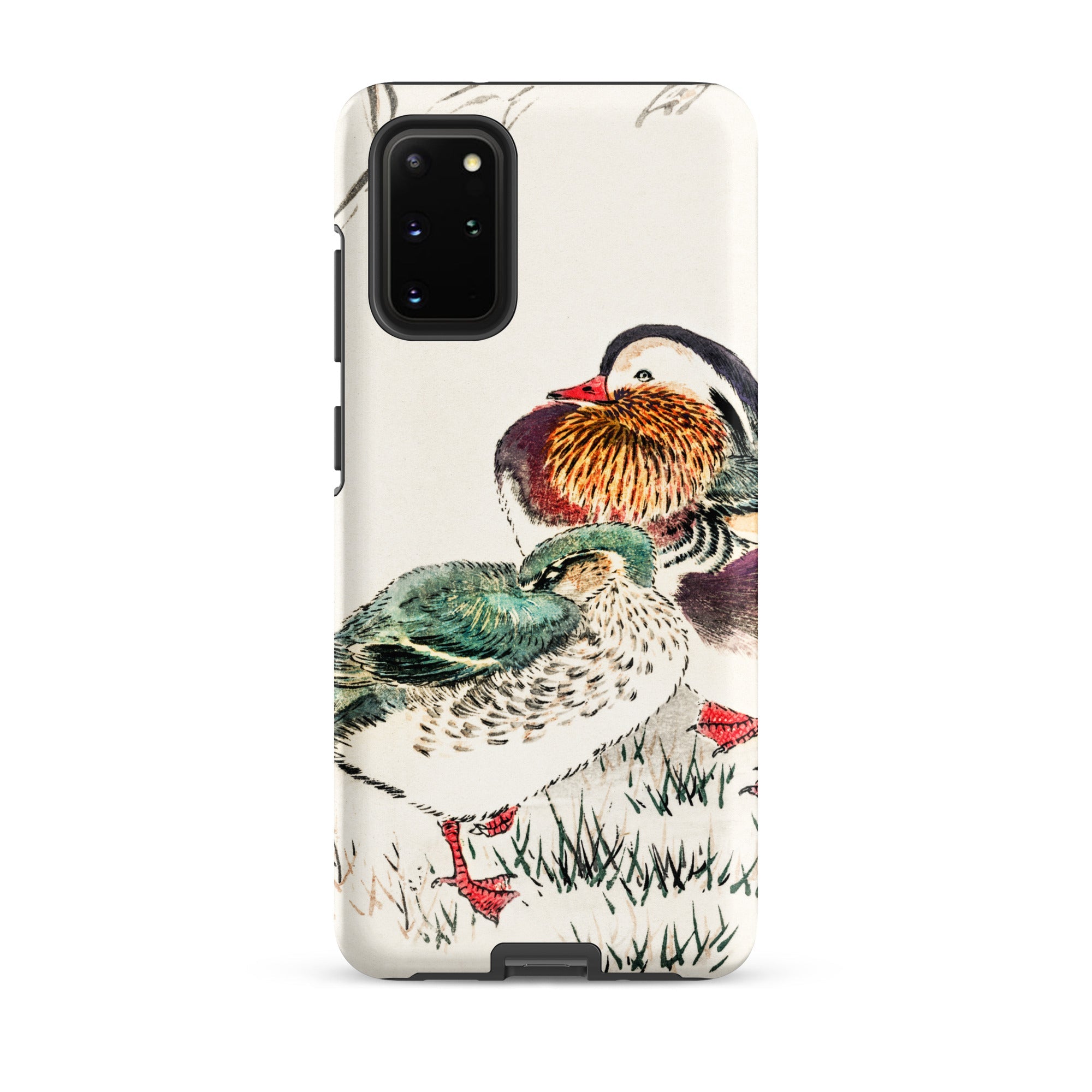 Duck & Barley Numata Kashu Meiji Samsung Case, Galaxy S20 Plus / Matte, Smartphone Case Illustration Two Mandarin Ducks