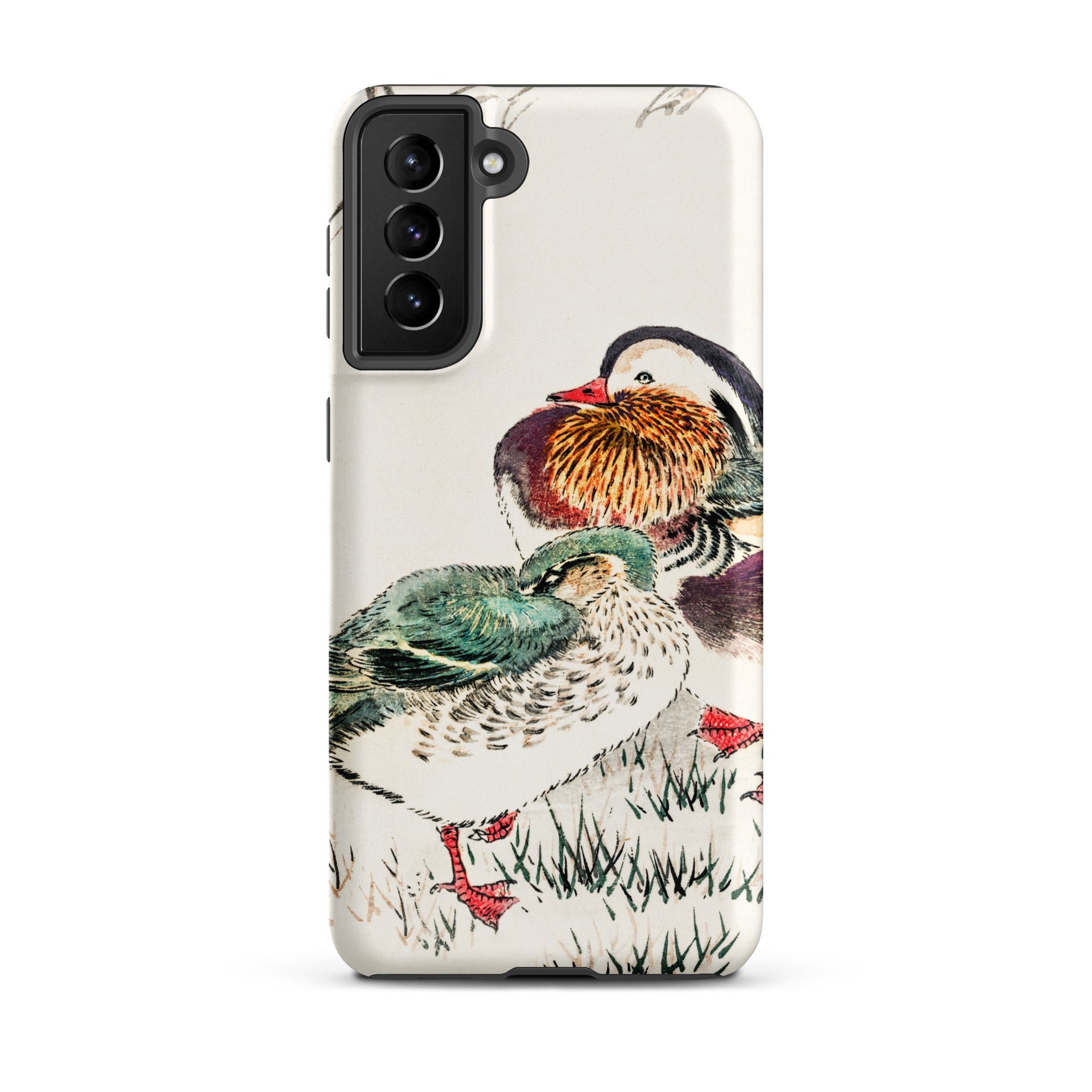 Duck & Barley Numata Kashu Meiji Samsung Case, Galaxy S21 Plus / Matte, White Phone Case Colorful Illustration Two Mandarin Ducks