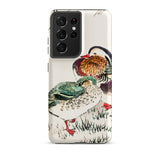 Duck & Barley - Numata Kashu Meiji Samsung Case, Galaxy S21 Ultra / Matte, White Phone Case Vibrant Illustration Two Mandarin Ducks