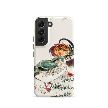 Duck & Barley - Numata Kashu Meiji Samsung Case, Galaxy S22 / Matte, White Smartphone Case Colorful Illustration Two Mandarin Ducks