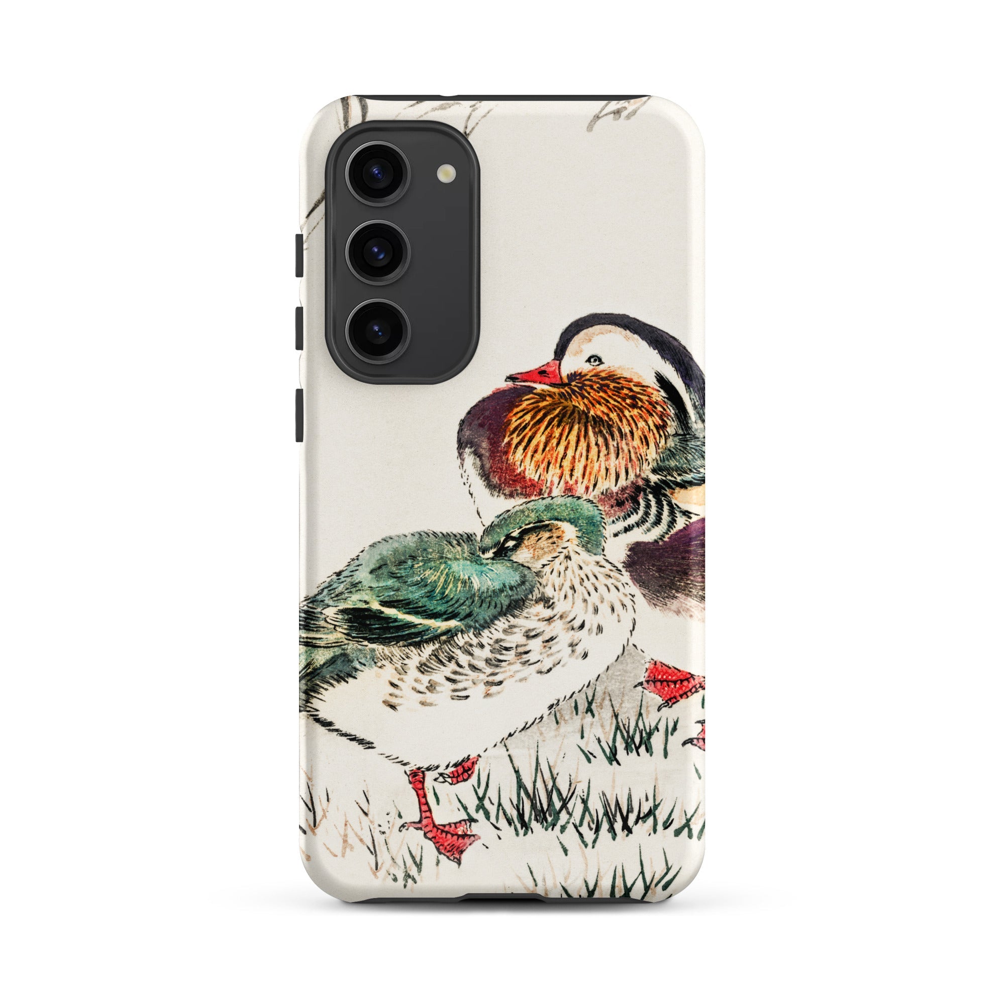 Duck & Barley Numata Kashu Meiji Samsung Case, Galaxy S23 Plus / Matte, White Phone Case Colorful Illustration Two Mandarin Ducks