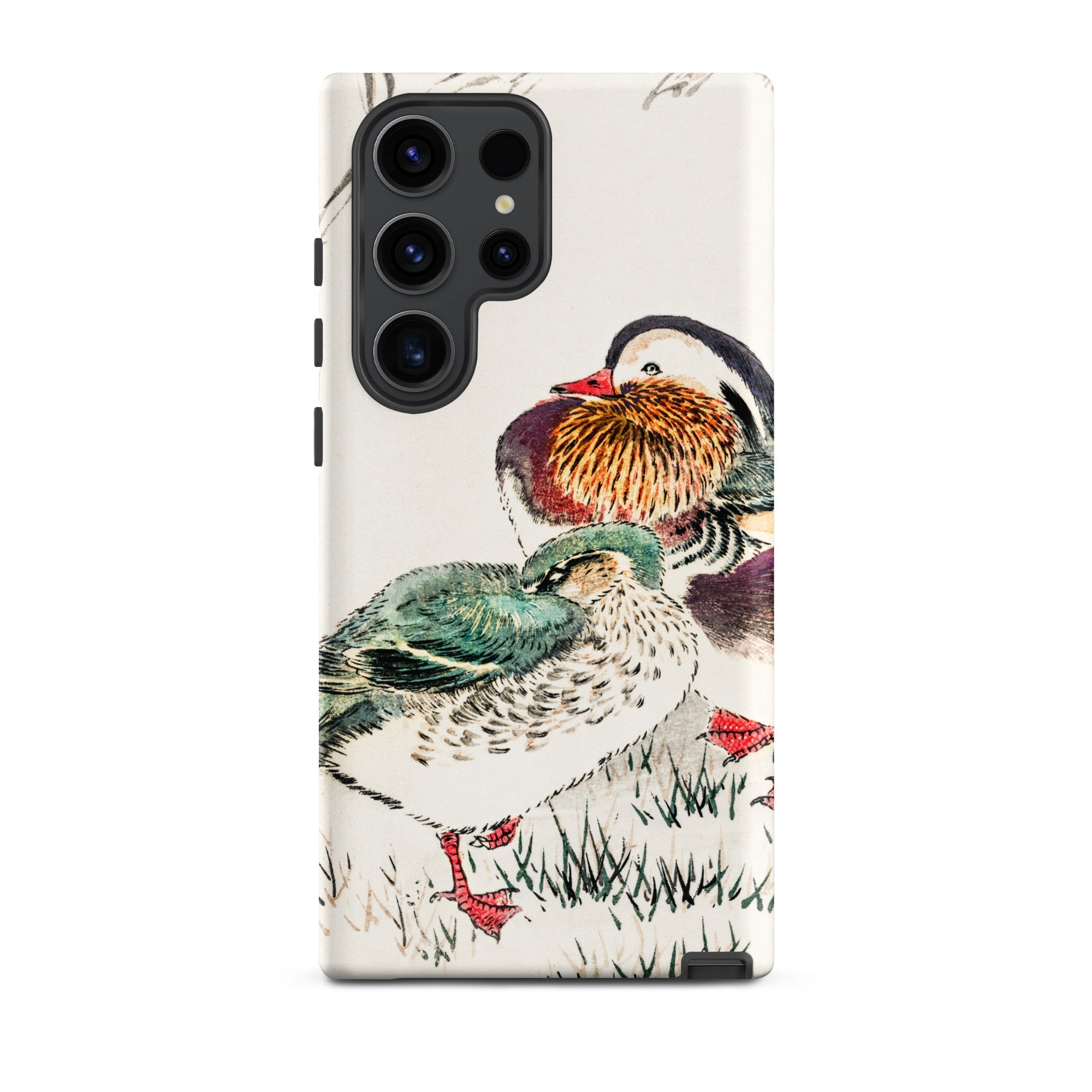 Duck & Barley Numata Kashu Meiji Samsung Case, Galaxy S23 Ultra / Matte, White Phone Case Colorful Illustration Two Mandarin Ducks