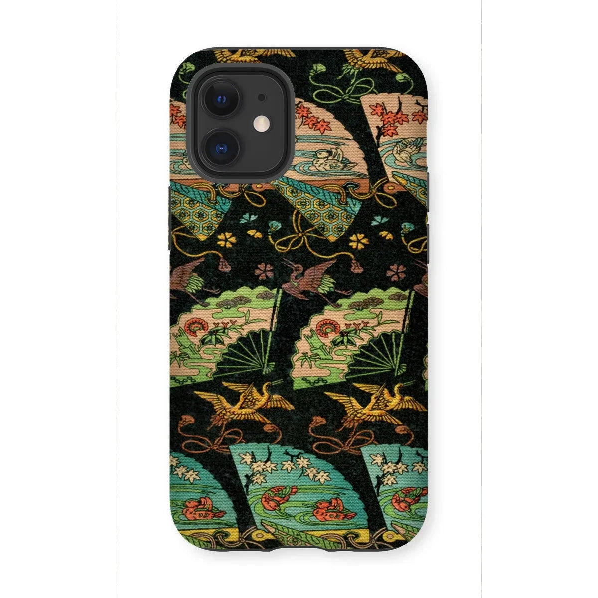 Ducks & Cranes Fan Pattern - G.a. Audsley Iphone Case, 12 Mini / Matte, Phone Case Japanese-inspired Pattern Fans Cranes Floral Motifs