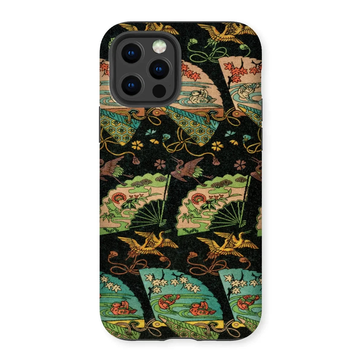 Ducks & Cranes Fan Pattern - G.a. Audsley Iphone Case, 12 Pro / Matte, Decorative Iphone Case Japanese-style Pattern Fans Cranes Floral