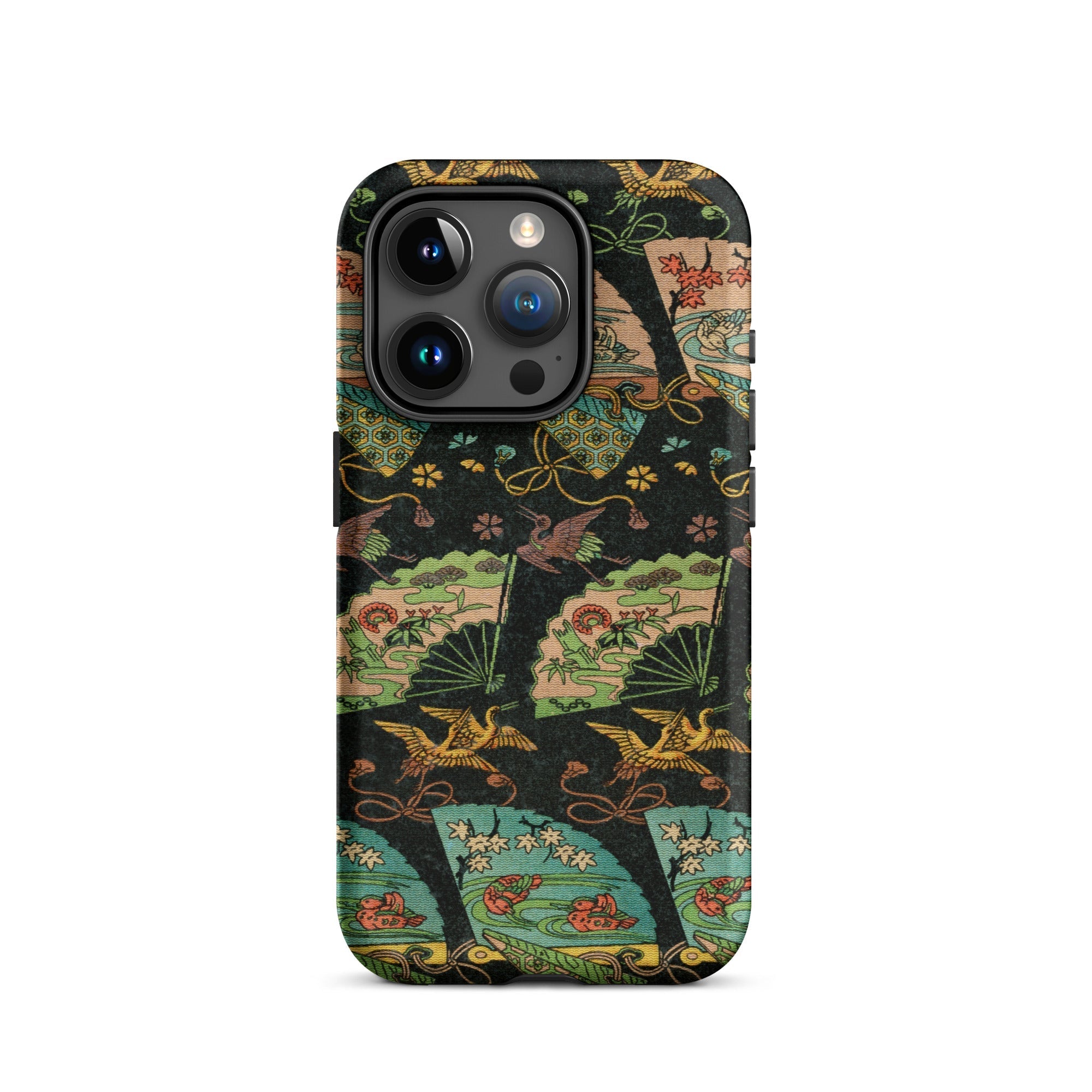 Ducks & Cranes Fan Pattern - G.a. Audsley Iphone Case, 15 Pro / Matte, Patterned Iphone Case