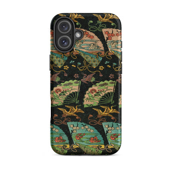 Ducks & Cranes Fan Pattern - G.a. Audsley Iphone Case, 16 Plus / Matte, Patterned Phone Case