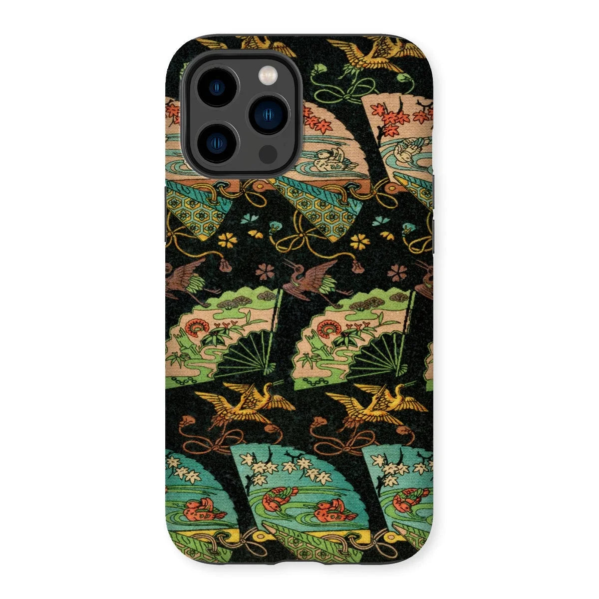 Ducks & Cranes Fan Pattern - G.a. Audsley Iphone Case, 14 Pro Max / Matte, Kite-952613637, Phone Case Japanese-style