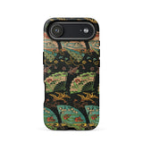 Ducks & Cranes Fan Pattern - G.a. Audsley Phone Case Iphone 17 Air / Matte Black Phone Case Colorful Floral Bird Design Made Meiji-era