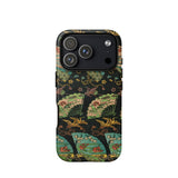 Ducks & Cranes Fan Pattern - G.a. Audsley Phone Case Iphone 17 Pro / Matte Black Gold Floral Phone Case Japanese-inspired Design Lotus