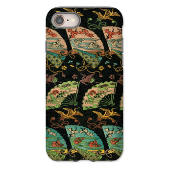 Ducks & Cranes Fan Pattern - G.a. Audsley Phone Case Iphone 8 / Matte Decorative Phone Case Japanese Fan Patterns Cranes Floral Meiji-era