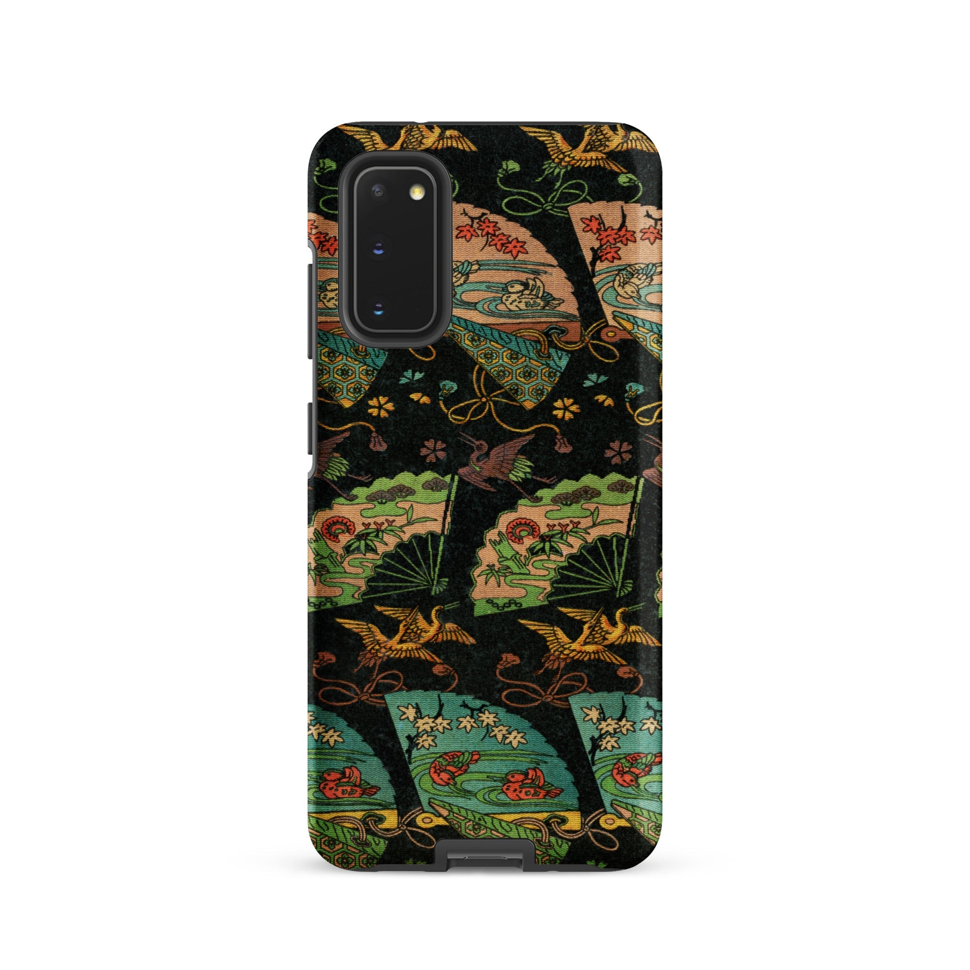 Ducks & Cranes Fan Pattern - G.a. Audsley Samsung Case, Galaxy S20 / Matte, Black Smartphone Case Pattern Japanese-style Fans Cranes