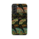 Ducks & Cranes Fan Pattern - G.a. Audsley Samsung Case, Galaxy S22 Plus / Matte, Black Phone Case Vibrant Pattern Japanese Fans Cranes