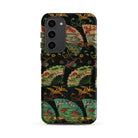 Ducks & Cranes Fan Pattern - G.a. Audsley Samsung Case, Galaxy S23 Plus / Matte, Black Smartphone Case Pattern Ornate Colorful