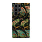 Ducks & Cranes Fan Pattern - G.a. Audsley Samsung Case, Galaxy S23 Ultra / Matte, Black Smartphone Case Pattern Japanese Fans Cranes Vibrant