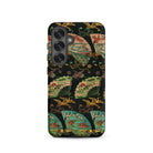 Ducks & Cranes Fan Pattern - G.a. Audsley Samsung Case, Galaxy S25 / Matte, Smartphone Case Pattern Japanese-style Fans Cranes Dark