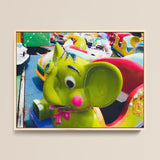 No Dumbo 2 + too Giclée Print / Canvas Vibrant Lime Green Elephant-themed Amusement Park Ride Pink Giclée Print, Living Space, Waking Dream