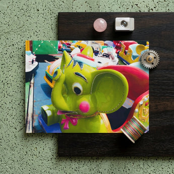 No Dumbo 2 + too Giclée Print / Canvas Vibrant Lime Green Plastic Elephant Ride Pink Nose Giclée Print, Living Space, Waking Dream