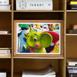 No Dumbo 2 + too Giclée Print, Framed Photograph Bright Green Cartoon-style Character Googly Eyes