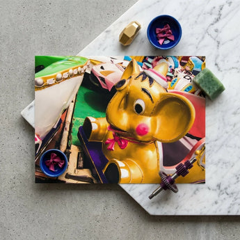 No Dumbo Giclée Print / Canvas Golden Elephant Figurine Pink Bow Glossy Finish, Vibrant Carousel, Fair Trade Practices Prints