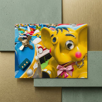 No Dumbo Three Giclée Print / Canvas Bright Yellow Cartoon Elephant Pink Bow Metallic Dumbo Three Giclée, Giclée Print, Waking Dream