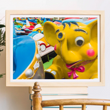 No Dumbo Three Giclée Print / Canvas Framed Photograph Colorful Carnival Ride Animals Yellow Elephant Dumbo Three Giclée, Giclée Print,