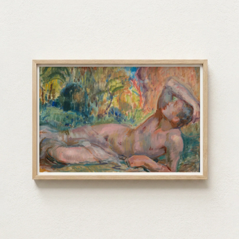 Framed Painting Nude Figure Impressionistic Landscape Enclosed Light Enckell’s Adonis Lies, Restless Foliage, Final Embers