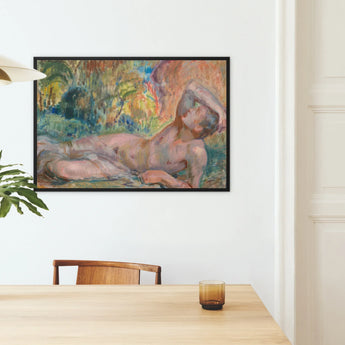 Dying Adonis Magnus Enckell Framed Canvas, Framed Nude Painting