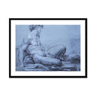 A Seated Faun - Jean Restout Ii (the Younger) Art Print, Framed Male Figure
