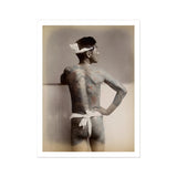 1585 Japanese Wabori Tattoo - S. Ogawa Fine Art Print, Tattooed Man Loincloth