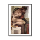 Ignudo - Michelangelo Divine Male Art Print, Framed Renaissance Painting