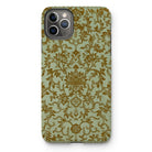 Earthy Chinese Florals - Owen Jones Iphone Case, 11 Pro Max / Matte, Ornate Floral Patterned Iphone Case Gold Design Mint
