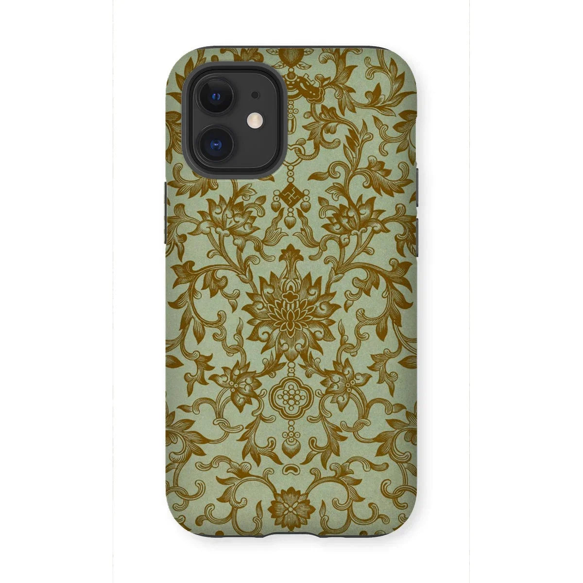Earthy Chinese Florals - Owen Jones Iphone Case, 12 Mini / Matte, Decorative Iphone Case Ornate Gold Floral Pattern Pale