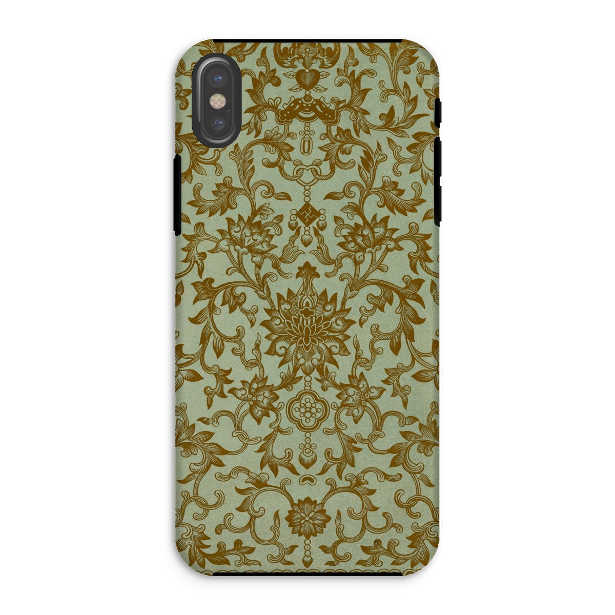 Earthy Chinese Florals Owen Jones Iphone Case, Xs / Matte, Ornate Floral Patterned Phone Case Gold Designs Pale