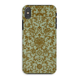 Earthy Chinese Florals - Owen Jones Iphone Case, Xs / Matte, Ornate Floral Patterned Phone Case Gold Designs Pale