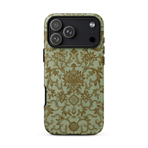 Earthy Chinese Florals - Owen Jones Phone Case Iphone 17 Pro Max / Matte Olive Green Floral Phone Case Gold Accents Durable Owen Jones,