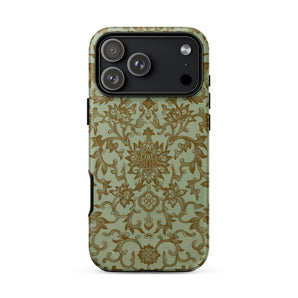 Earthy Chinese Florals - Owen Jones Phone Case Iphone 17 Pro Max / Matte Olive Green Floral Phone Case Gold Accents Durable Owen Jones,