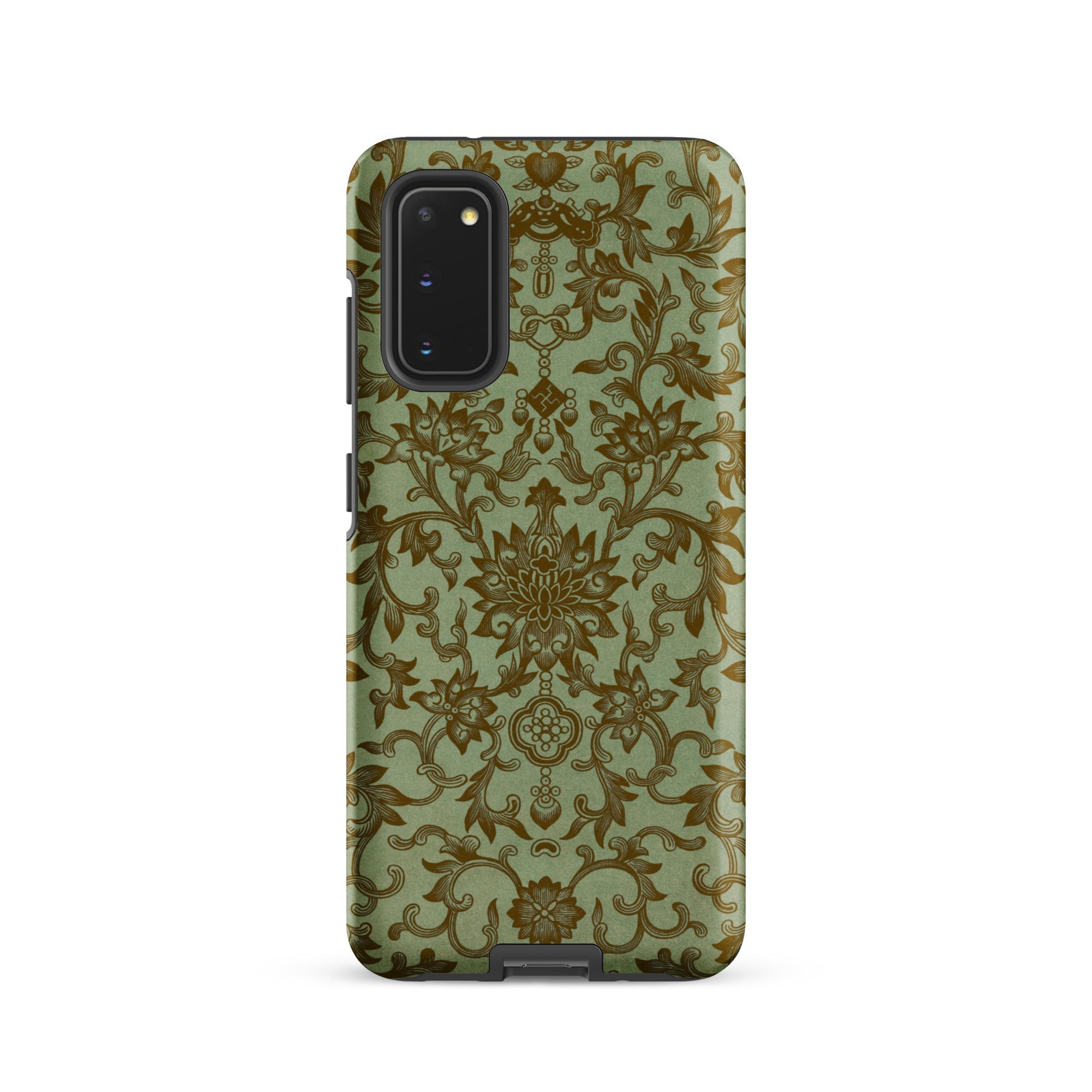 Earthy Chinese Florals Owen Jones Samsung Case, Galaxy S20 / Matte, Phone Case Green Gold Intricate Floral Pattern