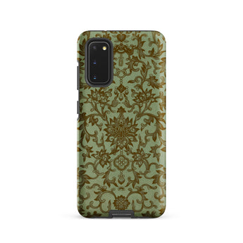 Earthy Chinese Florals - Owen Jones Samsung Case, Galaxy S20 / Matte, Phone Case Green Gold Intricate Floral Pattern