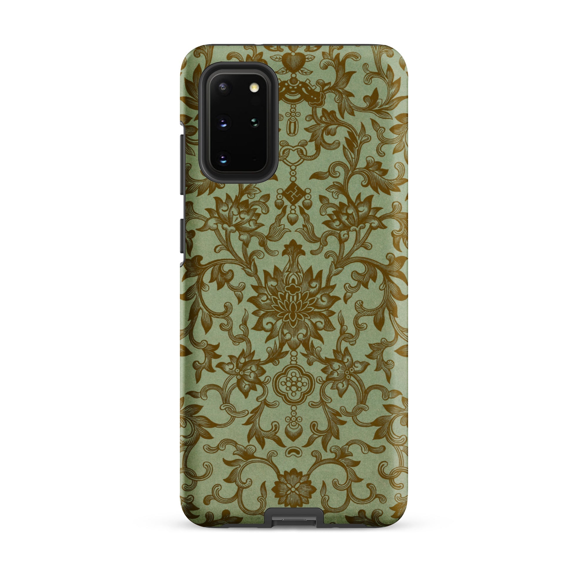 Earthy Chinese Florals Owen Jones Samsung Case, Galaxy S20 Plus / Matte, Smartphone Case Ornate Green Gold Floral Pattern