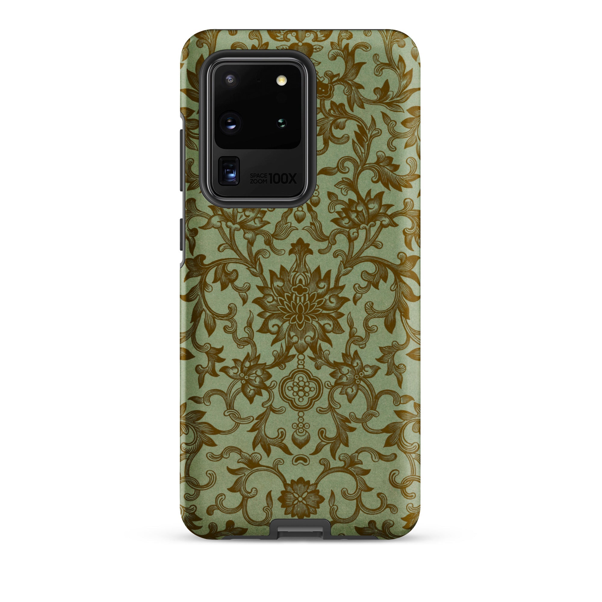 Earthy Chinese Florals Owen Jones Samsung Case, Galaxy S20 Ultra / Matte, Smartphone Ornate Green Brown Floral Patterned Case