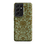 Earthy Chinese Florals - Owen Jones Samsung Case, Galaxy S21 Ultra / Matte, Smartphone Case Ornate Green Gold Floral Pattern