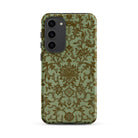 Earthy Chinese Florals Owen Jones Samsung Case, Galaxy S23 Plus / Matte, Smartphone Case Dark Green Gold Ornate Floral Pattern