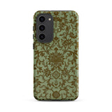 Earthy Chinese Florals - Owen Jones Samsung Case, Galaxy S23 Plus / Matte, Smartphone Case Dark Green Gold Ornate Floral Pattern