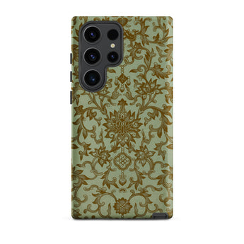 Earthy Chinese Florals - Owen Jones Samsung Case, Galaxy S23 Ultra / Matte, Phone Case Detailed Green Gold Floral Pattern